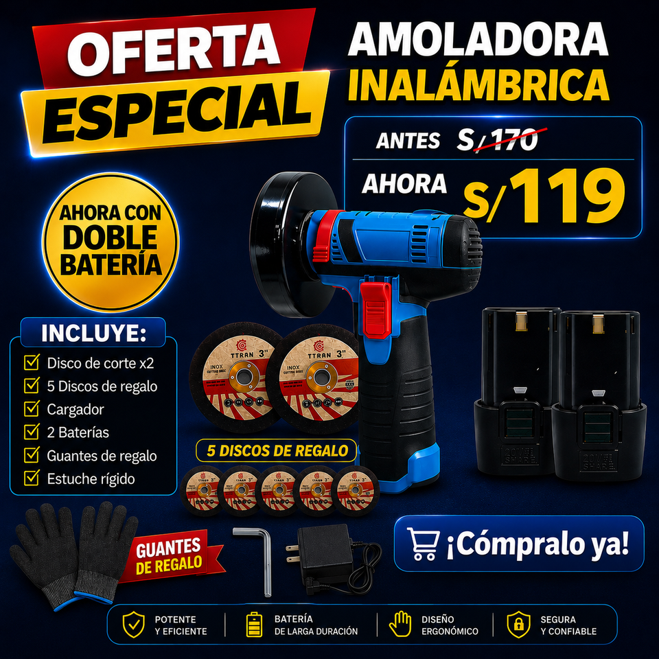 Mini Maquina Amoladora Angular 12 V Eléctrica Portátil