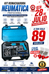 PISTOLA REMACHADORA PROFESIONAL + ACCESORIOS