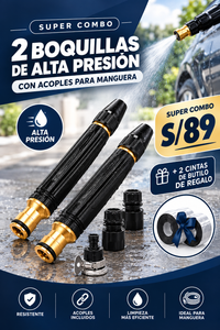 Combo de Boquilla De Alta Presión Con Acoples Para Manguera