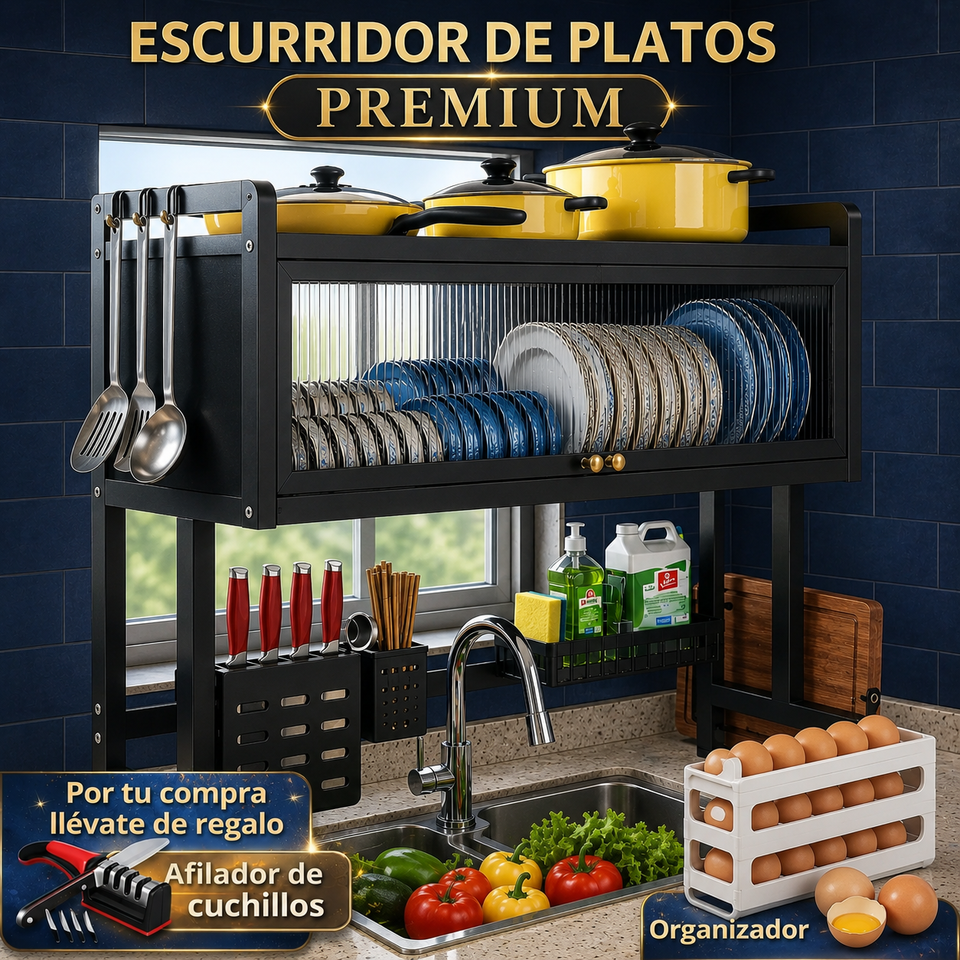 ESCURRIDOR DE PLATOS DE 2 PISOS
