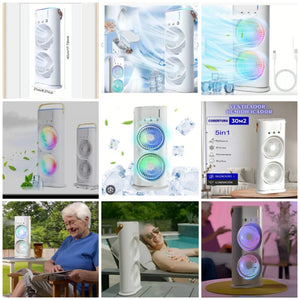 Ventilador con Humificador Doble Aspa